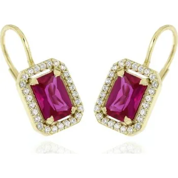 Náušnice Zlatnictví U Kostela Zlaté dámské náušnice s rubínem a zirkony 214 427519584