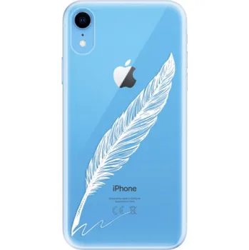 Pouzdro na mobilní telefon Odolné silikonové pouzdro iSaprio - Writing By Feather - white - iPhone XR