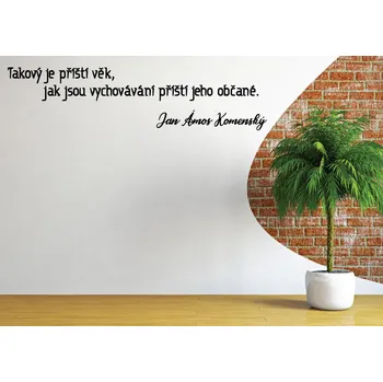 Samolepící dekorace Samolepky na zeď - Citát - Komenský - Takový je příští věk - L (100 x 25 cm)