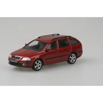 autíčko Škoda Octavia II Combi (2004) 1:43 červená red Flamenco