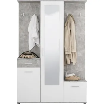 Předsíňová stěna FI Madeline bílá/beton