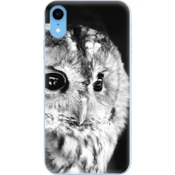 Pouzdro na mobilní telefon Odolné silikonové pouzdro iSaprio - BW Owl - iPhone XR