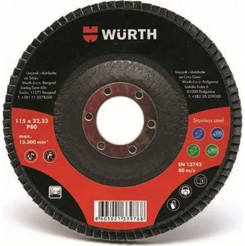 Zábradlí Lamelový brusný kotouč na nerez a ocel P60 optimum Würth