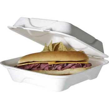 Jednorázové nádobí Menu box z cukrové třtiny 200x200x75mm/ 50ks