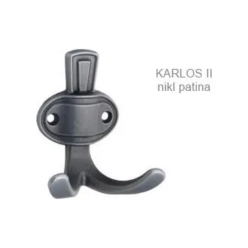 Věšák Kovový věšák Karlos II Varianta: Věšák kovový KRS II, nikl patina
