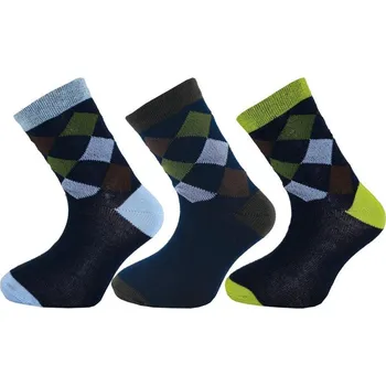 Dětské ponožky Novia Happy socks káro B tmavé velikosti ponožek: 20-21 ( EUR vel. 30-32)