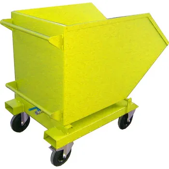 Odpadkový koš Výklopný kontejner (přepravník) čtyřkolový, 400 litrů, var. s kohoutem i kapsami, žlutá