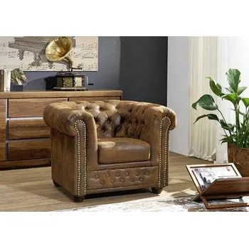 Obývací pokoj Askont R Chesterfield Oxford hnědé