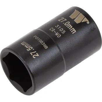 Gola hlavice Kombinovaná nástrčná hlavice 1/2", 6 hran, 27 mm a 27.5 mm na poškozené matice a šrouby, pro rázové utahováky, CrMo, Welzh (Welzh Werkzeug)