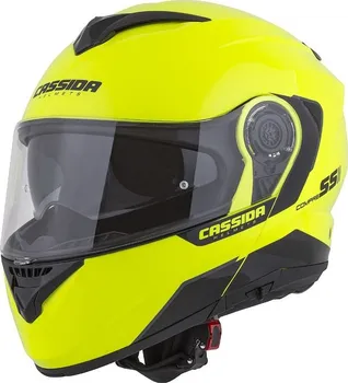 Helma na motorku Cassida Compress 2.0 Refraction žlutá fluo/černá/šedá