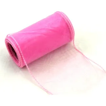 Stuha Organza stuha 10cm/9m - tm.růžová