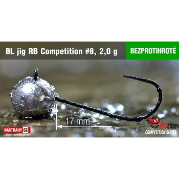 Rybářský háček Bezprotihrotý Jig RB Competition #8 - 18 mm - #8 - 2,0 g, 5 ks