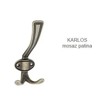 Věšák Kovový věšák Karlos I Varianta: Věšák kovový KRS I, mosaz patina