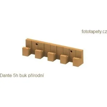 Věšák Dřevěný věšák DANTE - 5 háčkový,doprodej Varianta: věšák DANTE 5h buk přírodní