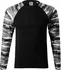 Pánské tričko Malfini Camouflage LS šedé/černé L