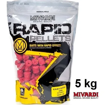 Nástraha Mivardi pelety Rapid Easy Catch Jahoda 5 kg průměr: 4 mm