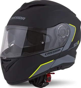 Helma na motorku Cassida Compress 2.0 Refraction černá matná/šedá/žlutá fluo