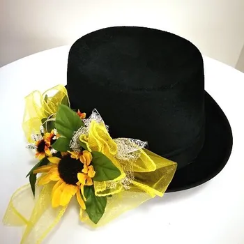 Svatební dekorace Cylindr černý se slunečnicí