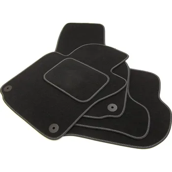 autokoberec MK autokoberce Textilní autokoberce Škoda Kamiq (od roku 2019>) s fixací - Velvet Černá koženka s černou nití