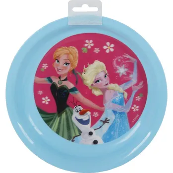 Talíř Frozen modrý talíř s Annou a Elsou Velikost: ONE SIZE
