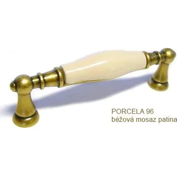 Nábytkové kování úchytka PORCELA 96 Varianta: PORCELA 96 béžová mosaz patina