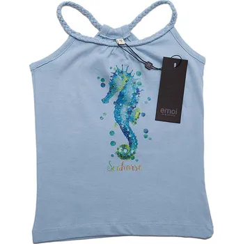 Emoi modré dívčí tričko s mořským koníkem Velikost: 98
