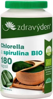 Přírodní produkt Zdravý Den Bio Chlorella a spirulina 180 cps.
