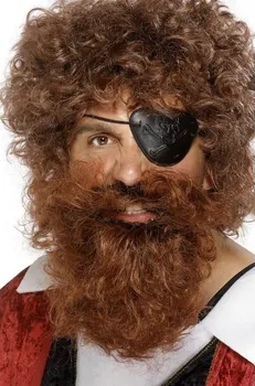 Karnevalový doplněk Smiffys Pirátské vousy hnědé