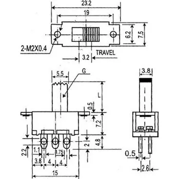 přepínač Přepínač posuvný T 217