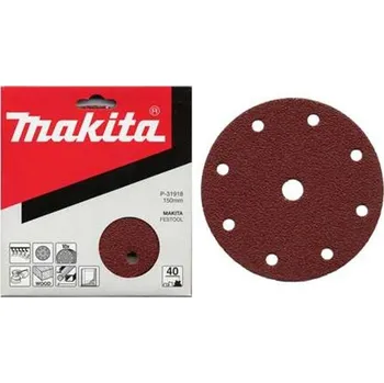 Brusný papír Makita P-32013 - papír brusný suchý zip 150mm 9 děr K400, 10ks