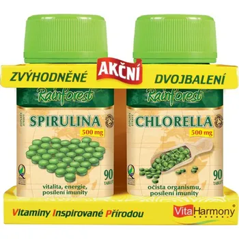 Přírodní produkt VitaHarmony Spirulina Chlorella 500 mg 180 tbl.