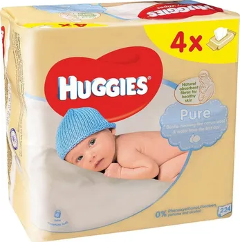 Dětský vlhčený ubrousek Huggies Pure Quatro Pack 56 x 4 ks