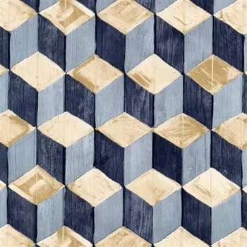Tapeta Samolepící fólie GEKKOFIX skládané kostky modro-hnědé 13996