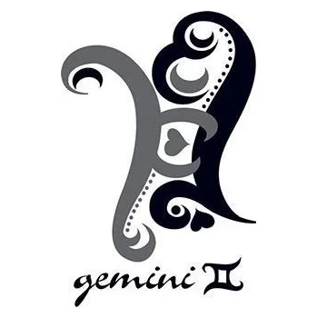 Odstranitelné tetování Ozdobný motiv znamení Blíženci - dočasné tetování
