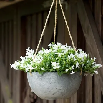 Květináč Závěsný květináč Fiona šedá 25x12cm - UV-odolné