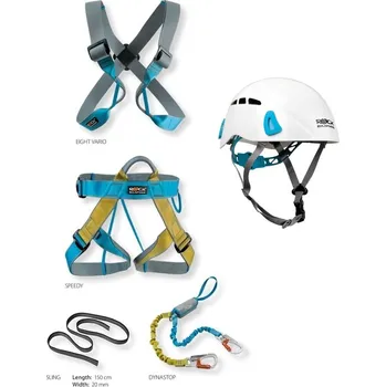 Via ferrata Rock Empire Ferrata Safety set + přilba bílá - zelená