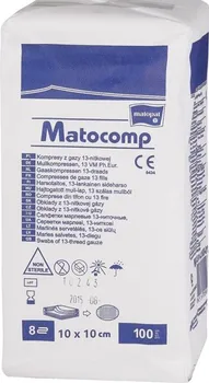 Kompres Matopat Matocomp komprese z gázy 10 x 10cm 100 ks