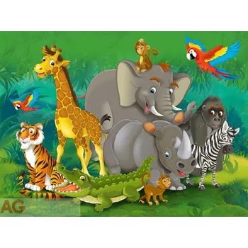 Fototapeta Vliesová fototapeta Zvířata v džungli v Africe FTNXXL-2420 / fototapety na zeď Jungle Animals (360 X 270 cm) AG Design