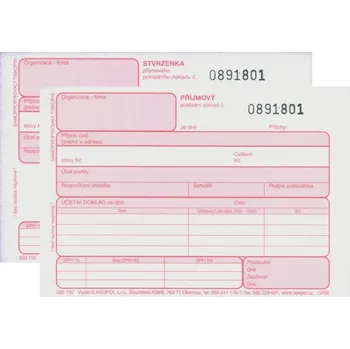 Tiskopis Příjmový pokladní doklad s DPH 1+1 číslovaný COPY (NCR) 050150