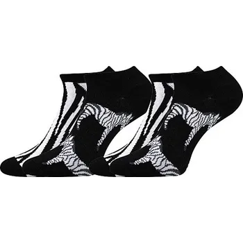 Dámské ponožky DUO 01 veselé barevné ponožky Boma - ZEBRA 35-38