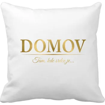 Dekorativní polštářek Polštářek dekorační Domov Potisk: Zlatý