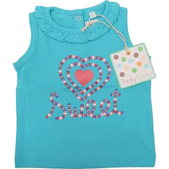 Dívčí tričko TRICKY TRACKS modré dívčí tričko bez rukávů Velikost: 68
