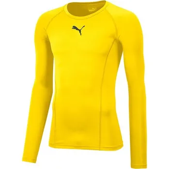 Pánské tričko PUMA Liga Baselayer Tee Ls žluté S
