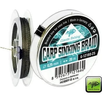 Giants Fishing Carp Sinking Braid 20 m průměr: 0,18 mm