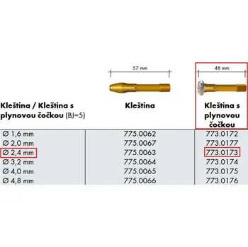Svářečka Držák elektrody SR200/450W @2,4 - plyn.čočka