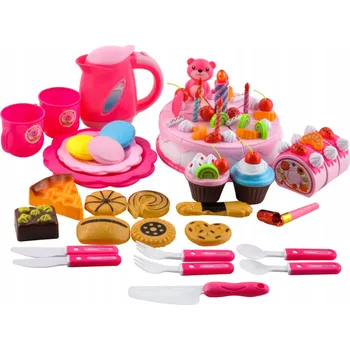 ISO Narozeninový dort 80 dílů růžový nádobí do dětské kuchyňky ISO Narozeninový dort 80 dílů růžový