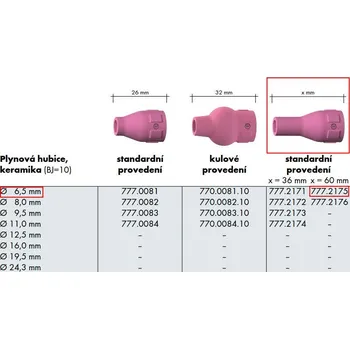 Svářečka Hubice keramická SR150/260W @6,5 XL