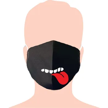 rouška Ochranná rouška - Vyplazenej jazyk (Textilní černá)