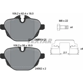 Brzdová destička Sada brzdových destiček, kotoučová brzda TEXTAR 2456101