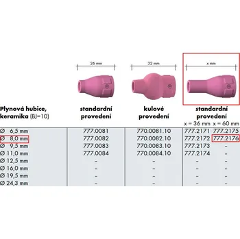 Svářečka Hubice keramická SR150/260W @8,0 XL